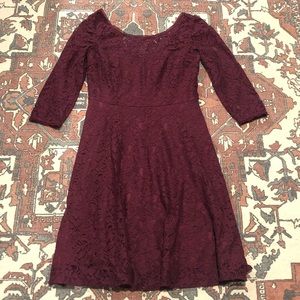 WHBM plum lace dress